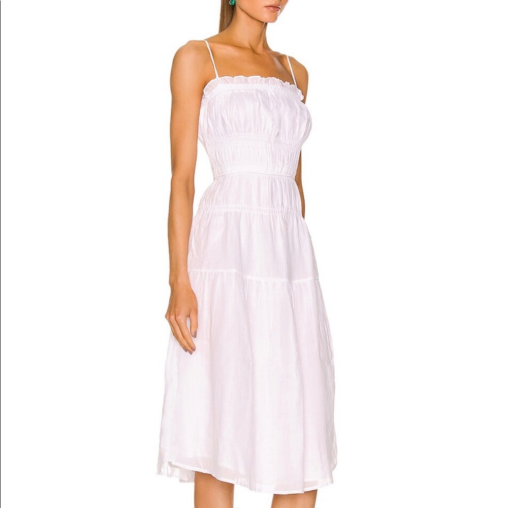Frame Smocked Midi Dress